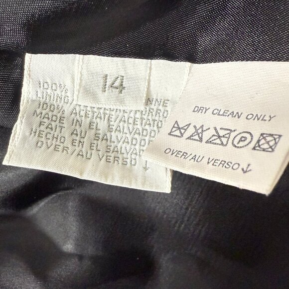 Liz Claiborne Collection UNIQUE Scalloped Collar Black Blazer Sz 14 - Picture 4 of 7